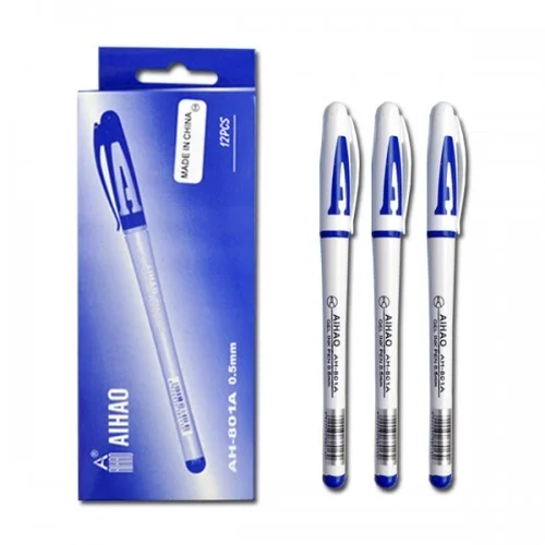 Ручка гелевая Aihao DM-8001A белый корпус 0,5мм Синий стержень